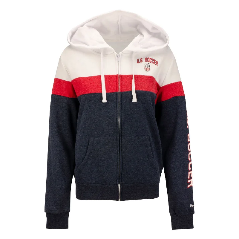 Women's New Era USWNT Bi-Blend Fleece Navy Zip Up
